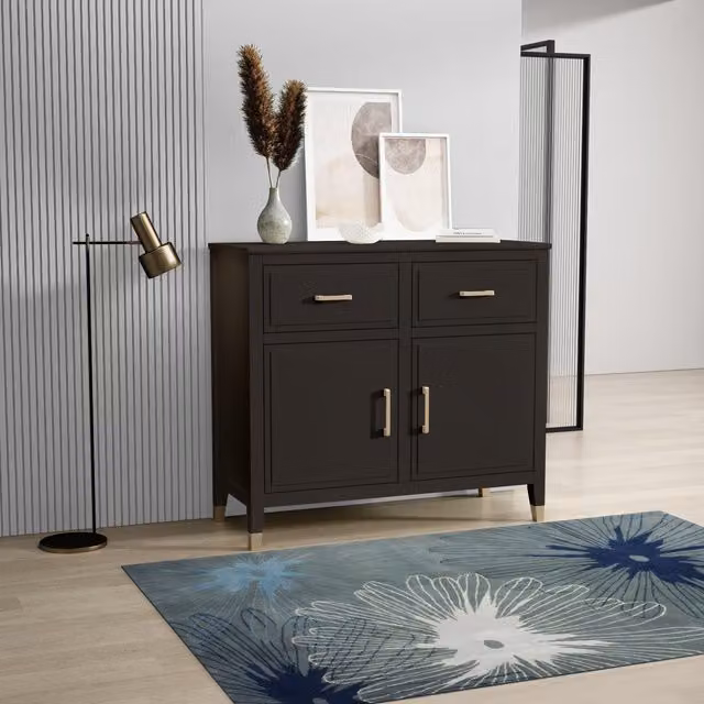Cabinet Bits Palazzi Black 2 Door 2 Drawer Modern Sideboard – 1