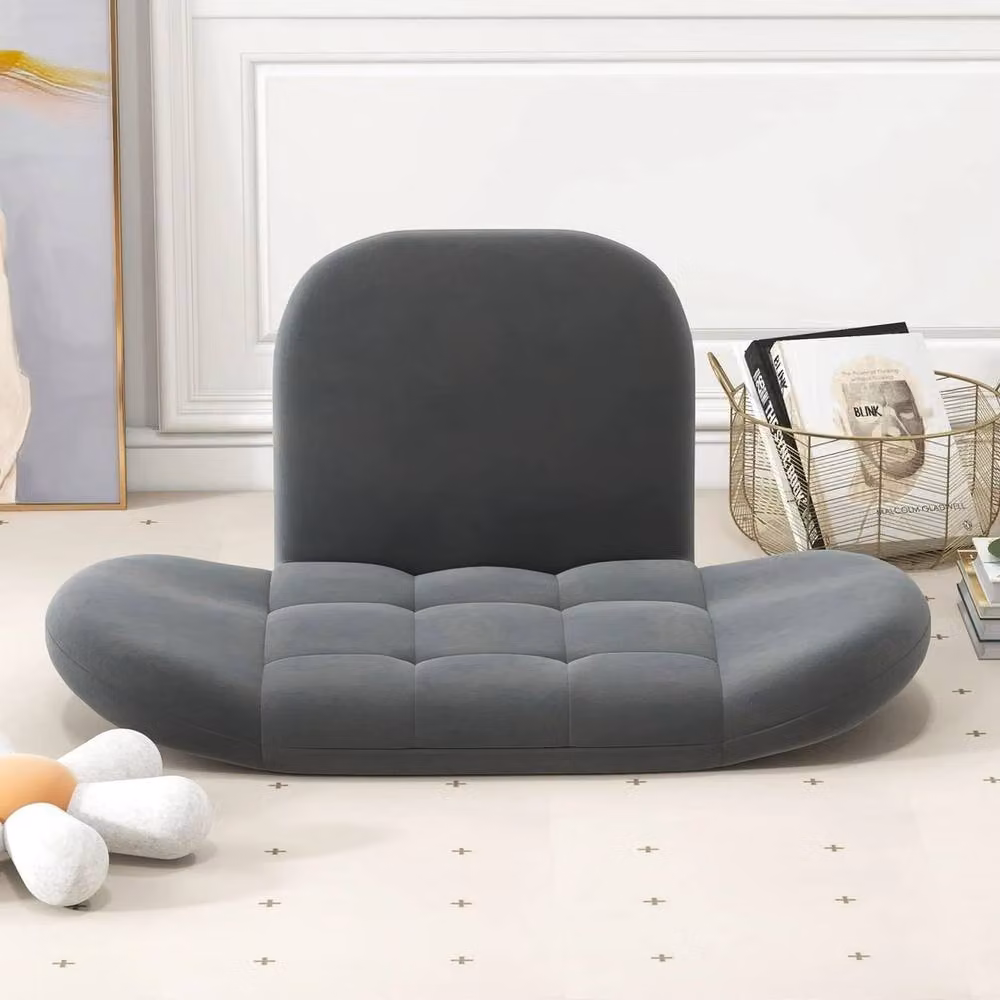 Havendro Grey Folding Lazy Floor Game Sofa with Armrests for Adults – 4