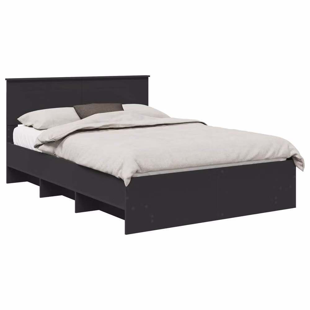 Berkfield Home Modern Bed Frame with Headboard in Black, Engineered Wood, 160 x 200 cm – 2