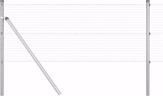 Berkfield Home Silver Galvanised Steel Welded Wire Fence with 13 Posts, W: 0.4 m, L: 100 m – 1