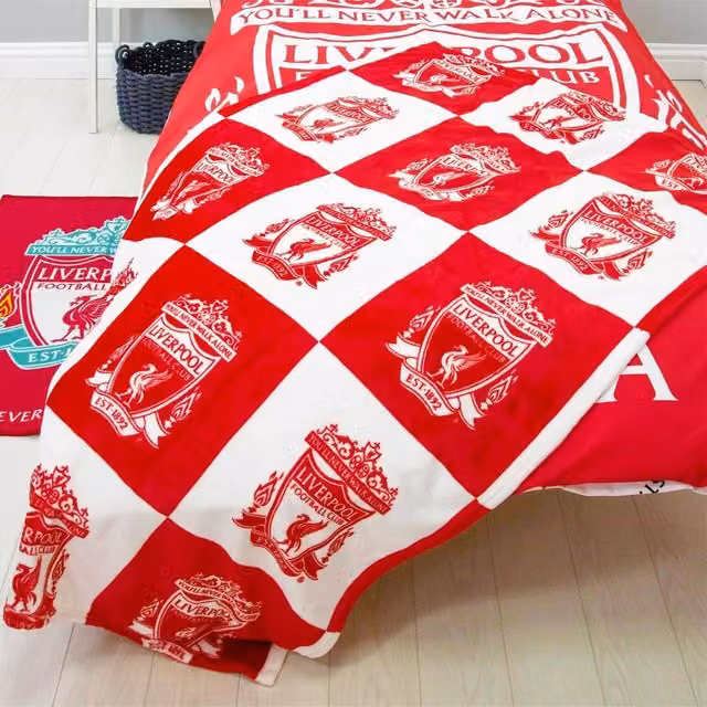 Liverpool FC Red Checked Fleece Baby Blanket – 1