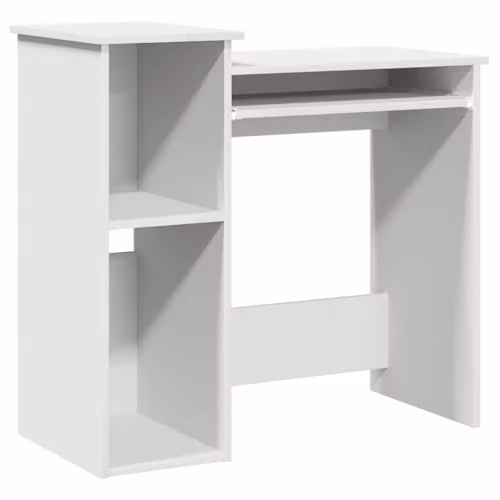 vidaXL Modern White Writing Desk with Shelves, W/D/H: 84 x 40 x 78 cm