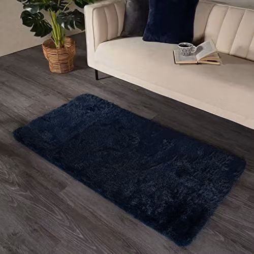 Sienna OHS Fluffy Shaggy Area Rug in Blue, W: 160 cm, L: 230 cm – 2