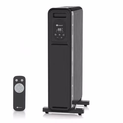 PureMate 2300W Oil Filled Radiator with Remote Control, Black, Freestanding – 1