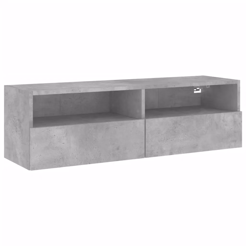 Berkfield Home Wall Mounted TV Cabinet in Concrete Grey, W/D/H: 100 x 30 x 30 cm – 2