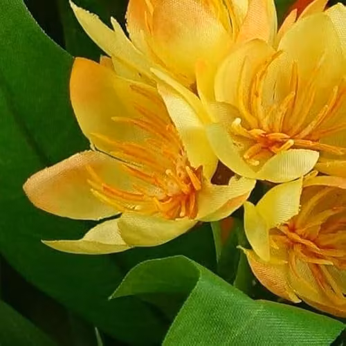 Leaf Artificial Freesia Flowering Potted Houseplant in Pink, Blue, White, Yellow or Orange, Height: 18 cm – 4
