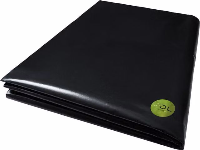 Pegdev Black Heavy Duty Polythene Plastic Sheeting, 12 x 4 m