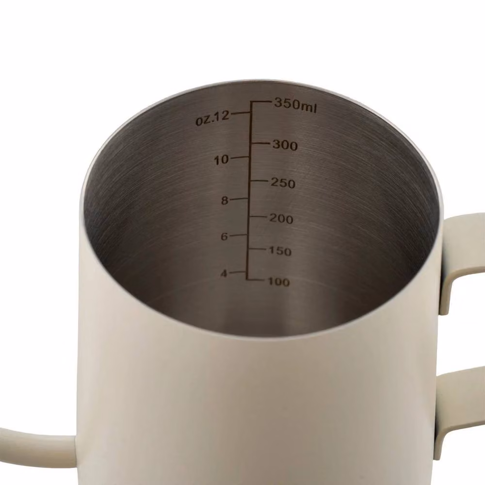 FORGEVIO Stainless Steel Pour-Over Gooseneck Kettle, 350ml, White/Beige – 2