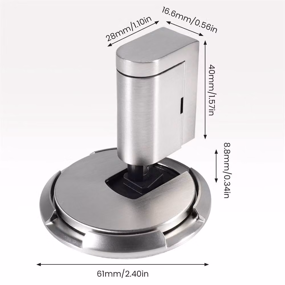 Nordara 2-Piece Magnetic Punch Free Door Stopper in Silver – 2