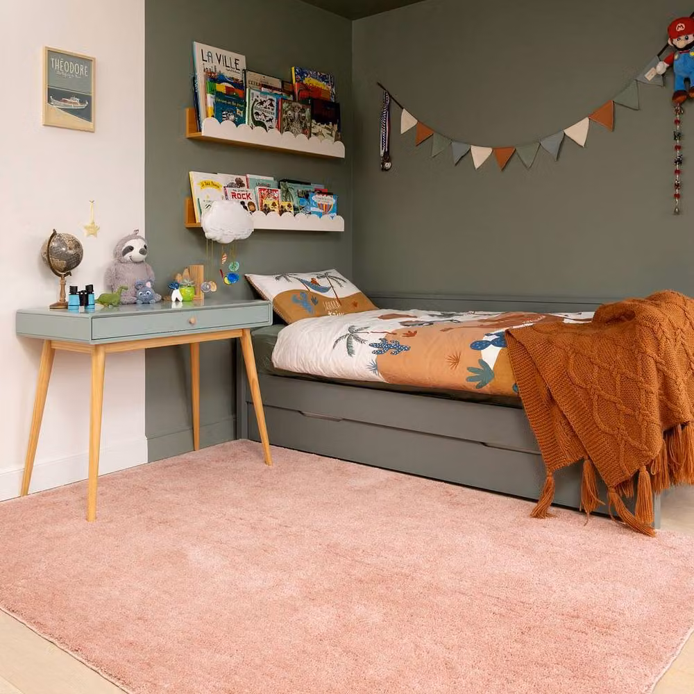 Kukoon Pink Washable Shaggy Rug, W: 160 cm, D: 230 cm – 2