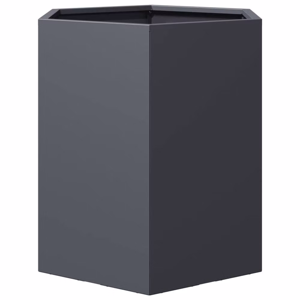 Berkfield Home Anthracite Hexagon Steel Garden Planter, W: 46 cm, D: 40 cm, H: 45 cm – 4