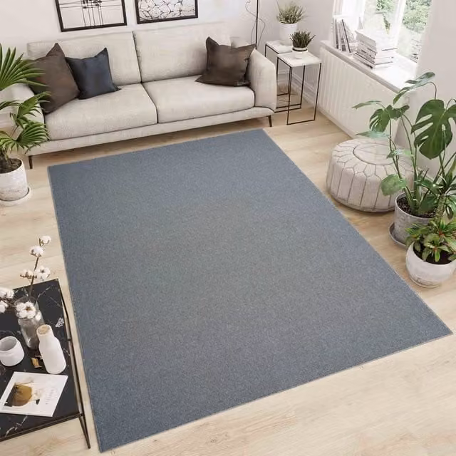 Desire Rugs Modern Plain Silver Grey Soft Low Pile Area Rug with Felt Back, W: 60 cm, L: 220 cm