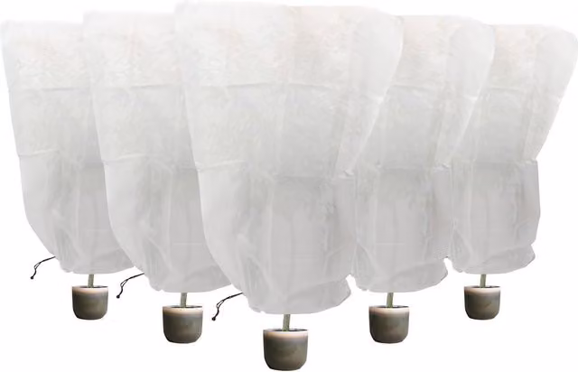 Harbour Housewares White Plant Fleece Frost Protection Cover with Drawstring