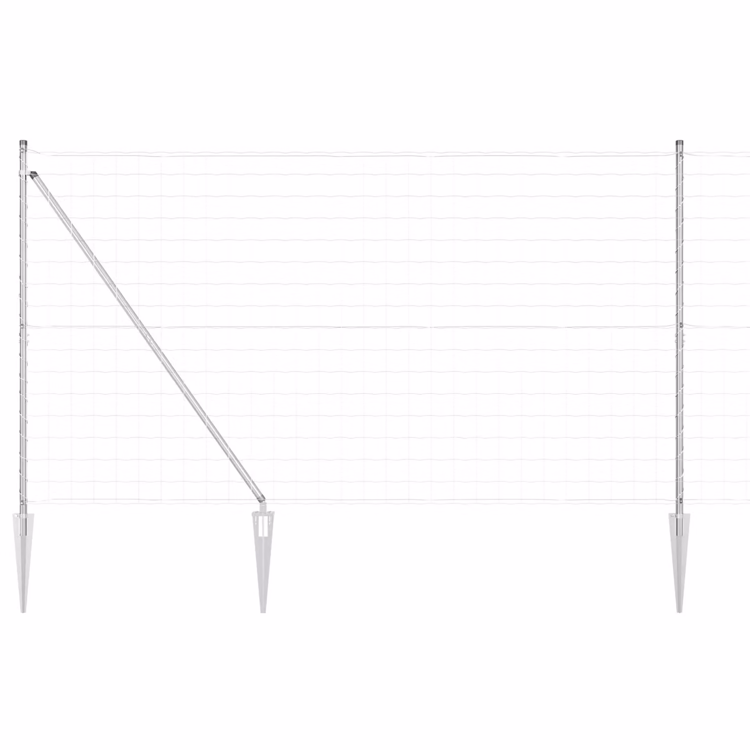 Berkfield Home Euro Fence with 7 Spike Posts, Galvanised Steel, Silver, W: 10 m, H: 1.5 m – 2