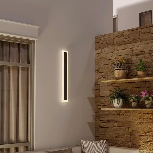 Living Star Modern IP65 Waterproof LED Outdoor Wall Light in White and Black, Length: 60 cm