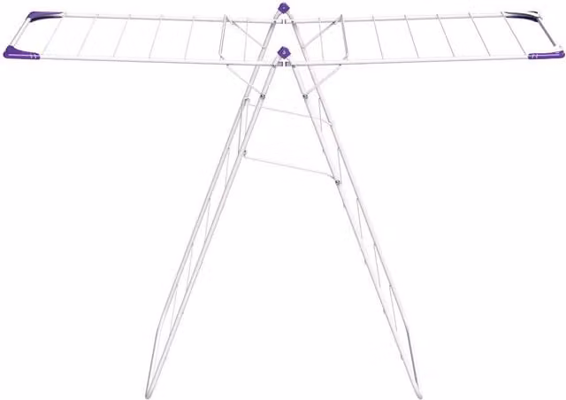 Minky Essentials X Wing Airer in White with Coated Steel Wing Arms