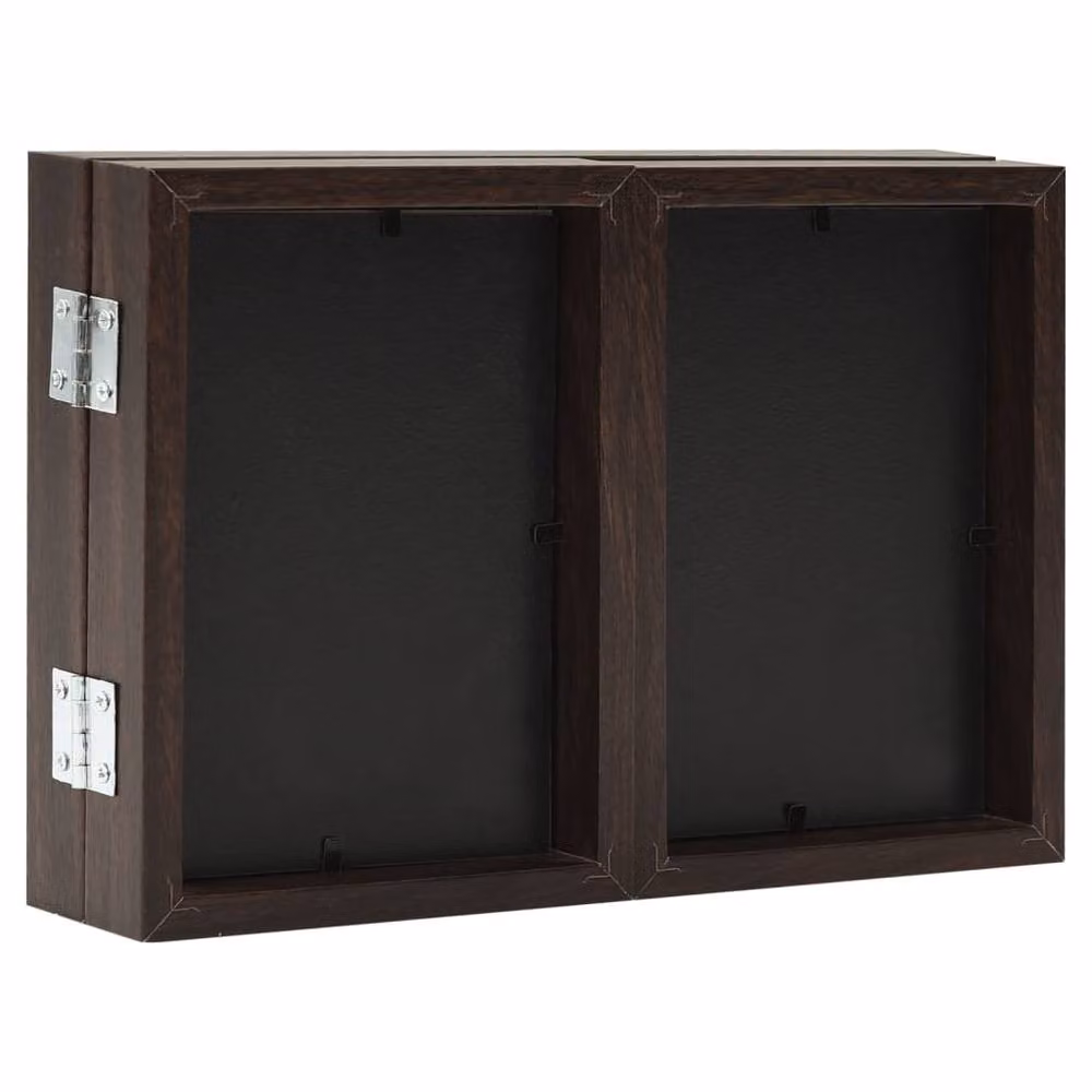 Berkfield Home Trifold Photo Frame Collage in Brown, W: 20 cm, H: 15 cm – 3