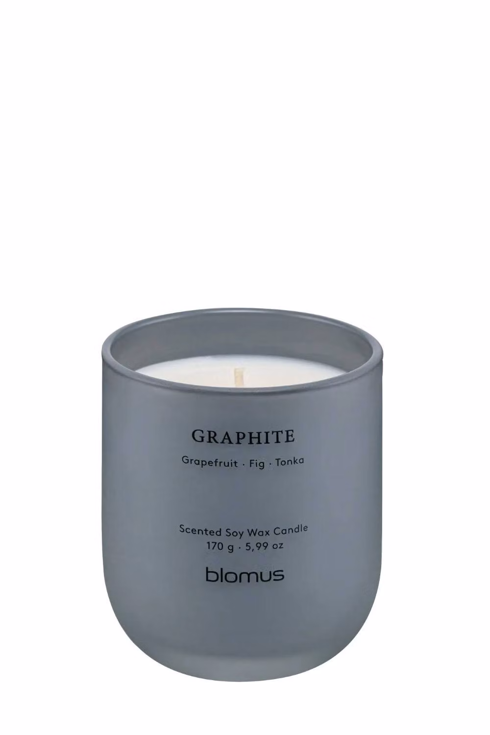 Blomus TUOKSU Graphite Scented Candle in Sharkskin Light Grey, Soy Wax Tabletop Candle with Fresh Fruity Gourmand Fragrance – 2