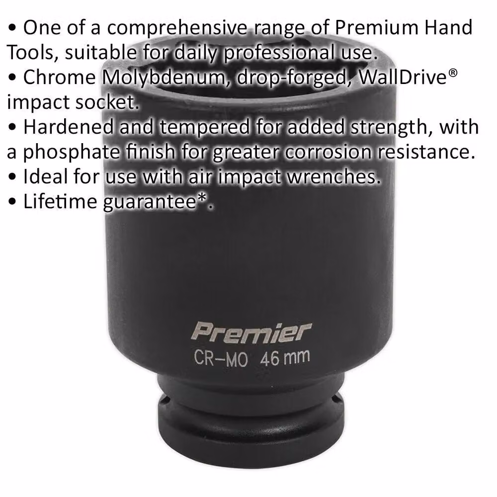 Loops 46mm Forged Deep Impact Socket 3/4 Inch Sq Drive Chromoly Wrench Socket Black – 2