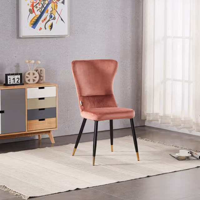 Life Interiors New York LUX Velvet Dining Chairs, Set of 4, Pink