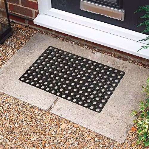 Nicola Spring Heavy Duty Rubber Door Mat, Black, W: 60 cm, D: 40 cm – 2