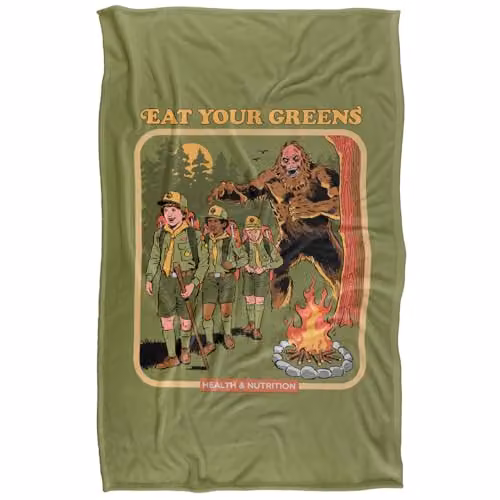 Steven Rhodes Eat Your Greens Multicolour Super Soft Fleece Throw Blanket W/D/H: 91 x 147 cm – 5