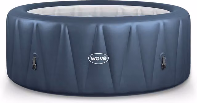 Wave Atlantic 6-Person Inflatable Round Hot Tub with Integrated Heater in Blue