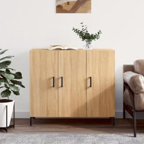 vidaXL Modern Sideboard in Sonoma Oak Brown, W/D/H: 90 x 34 x 80 cm – 2