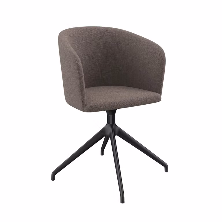 Dome Deco RATIO Grey Fabric Swivel Lounge Chair with Armrests