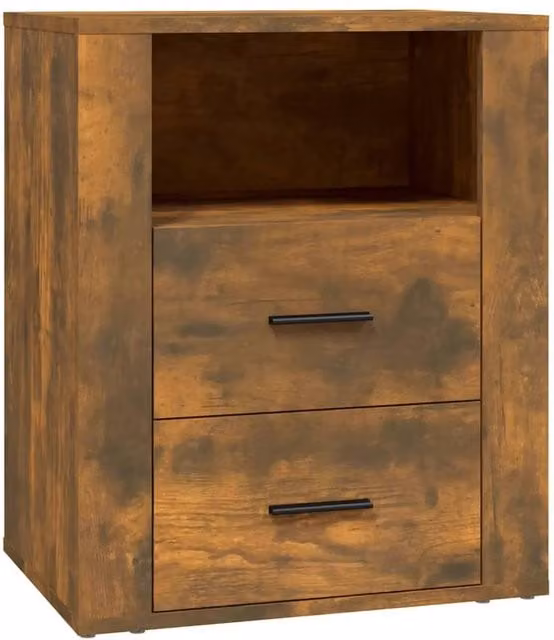 Berkfield Home Bedside Cabinet in Smoked Oak Brown, W/D/H: 50 x 36 x 60 cm – 1