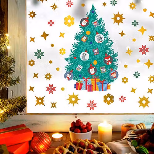 WALPLUS Christmas Adhesive Wall Stickers, Multicolour, One Size – 2