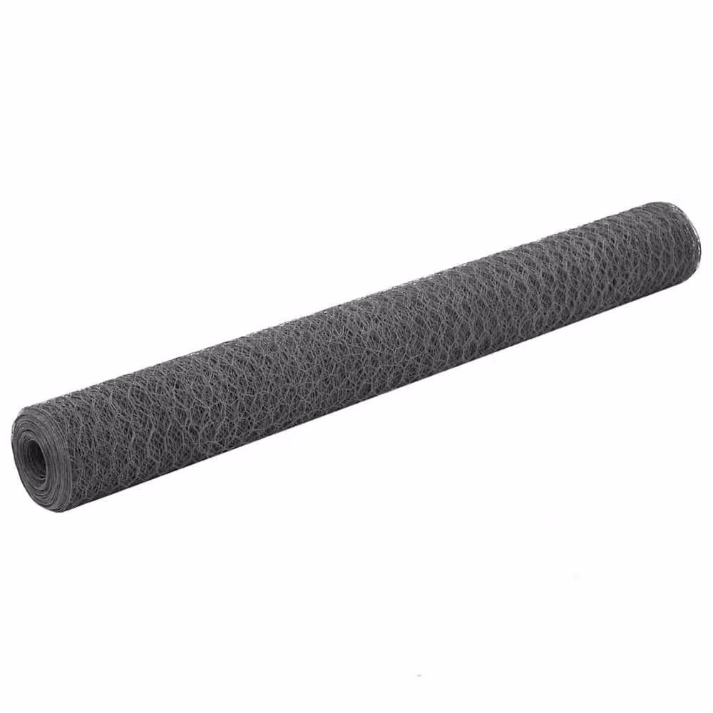 Berkfield Home Sturdy Steel Chicken Wire Fence with PVC Coating, Grey, 25 x 1.2 m – 2