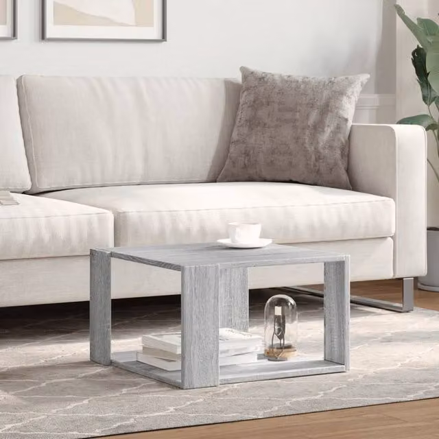 Berkfield Home Decorative Grey Sonoma Coffee Table, W/D/H: 51.5 x 51.5 x 30 cm