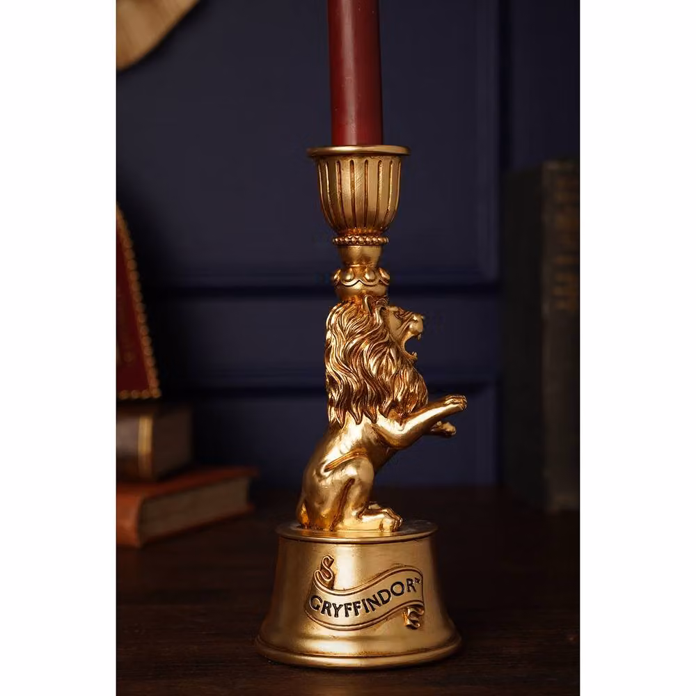 Warner Bros Harry Potter Alumni Gryffindor Lion 3D Taper Candle Holder in Antique Gold Metal – 2