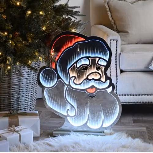 Samuel ALEXANDER 60cm Light up Santa's Face Infinity Christmas Decoration with Red and White LEDs – 2