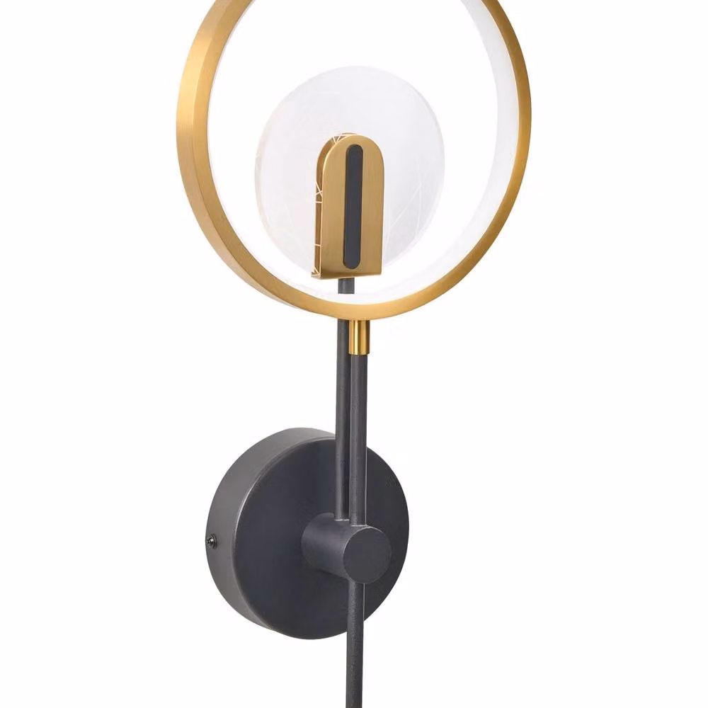 Wyld and Coco LED Wall Lamp in Bronze with Black and Gold/Brass Trim – 2