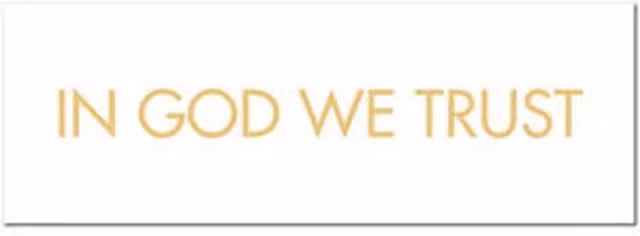 KDMK In God We Trust Gold Foil Typography Plaque in White