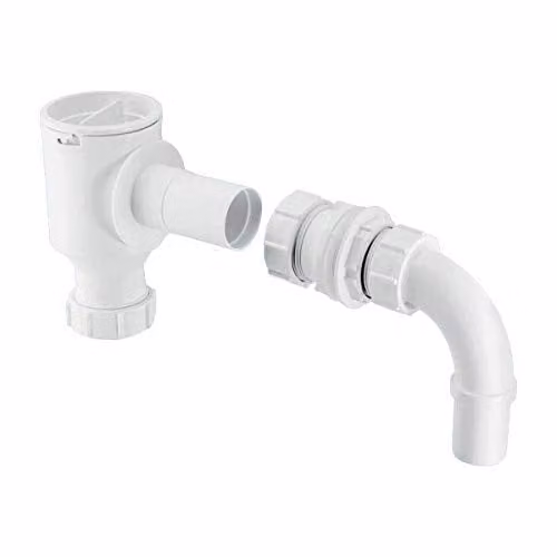 McAlpine Complete Screened Tank Overflow Connector - Extended R30E, White