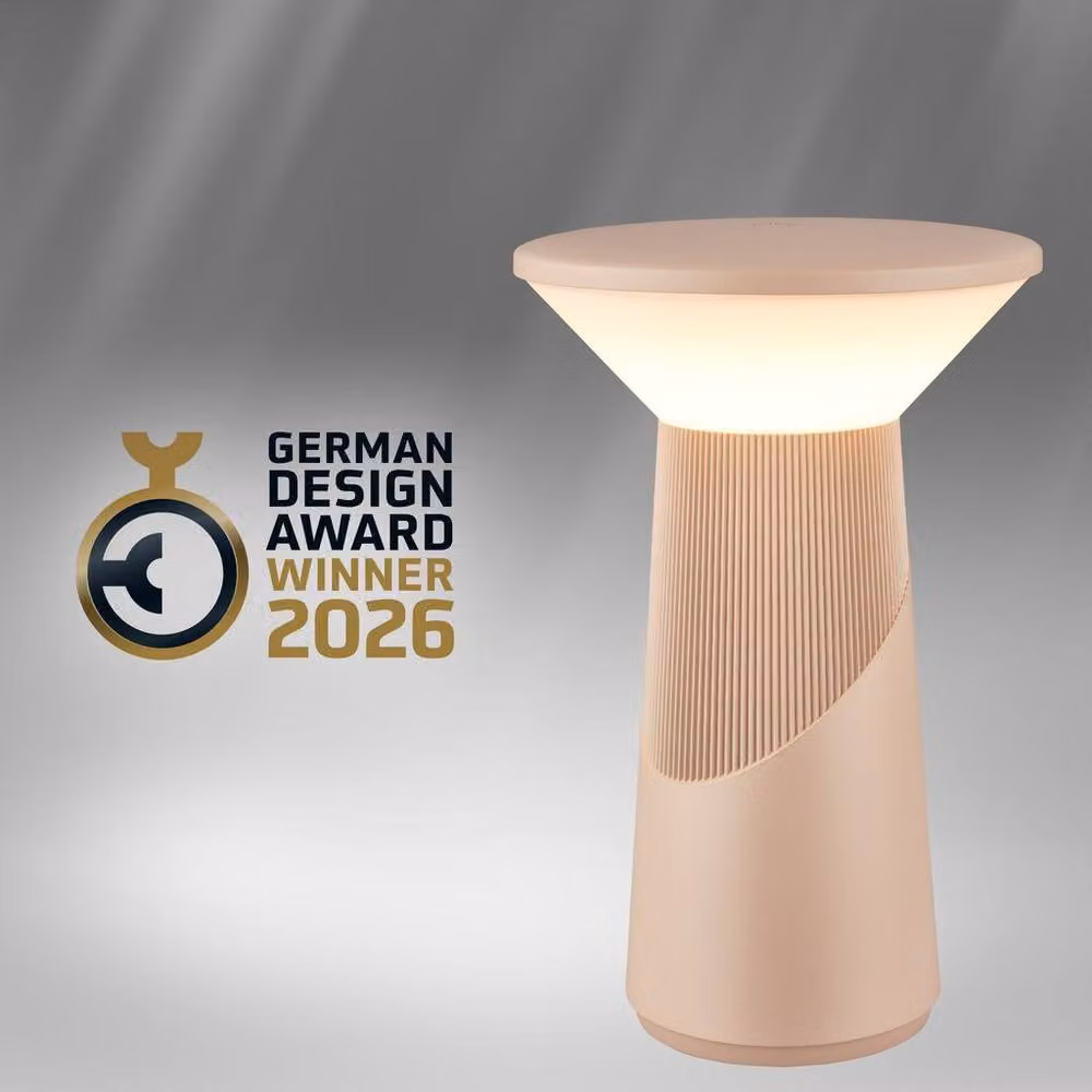 Briloner Pilia Rechargeable LED Table Lamp, Beige, H 24 cm x W 15 cm, IP44 Dimmable Touch Light – 7