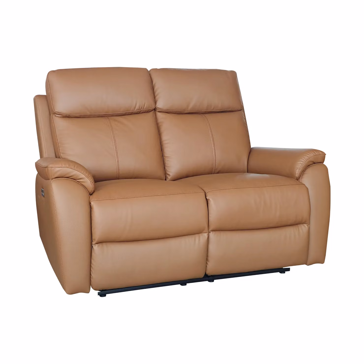 Aspire Kingsmere 2 Seater Power Recliner Sofa in Brown Real Leather with USB Charging, W/D/H: 143 x 77 x 66 cm – 2