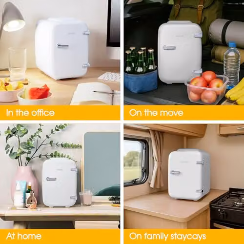Abode White Mini Fridge A4CLR201W 4L Portable Thermoelectric Cooler and Warmer for Drinks and Cosmetics – 3