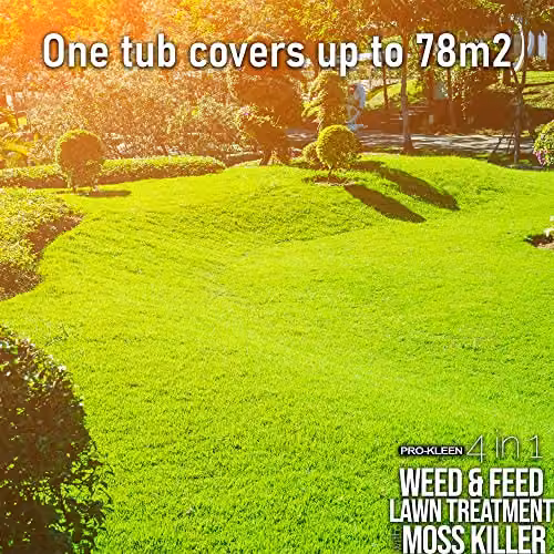 Pro-Kleen 4 in 1 Weed and Feed Lawn Treatment with Moss Killer, 4 x 2.5kg – 3