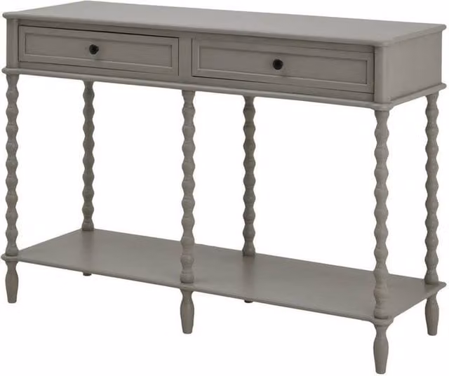 Lemon Pavilion Furniture and Decor Camden Collection Large 2 Drawer Console Table, Grey, W120 x D40 x H81 cm – 1