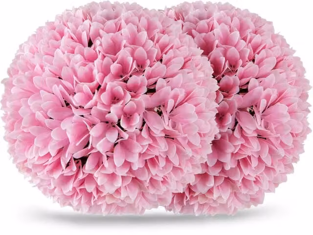 COSTWAY 2 Pack Pink Artificial Plant Topiary Balls