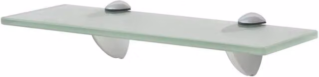 Berkfield Home Set of 2 Clear Glass Floating Shelves, W: 30 cm, D: 20 cm