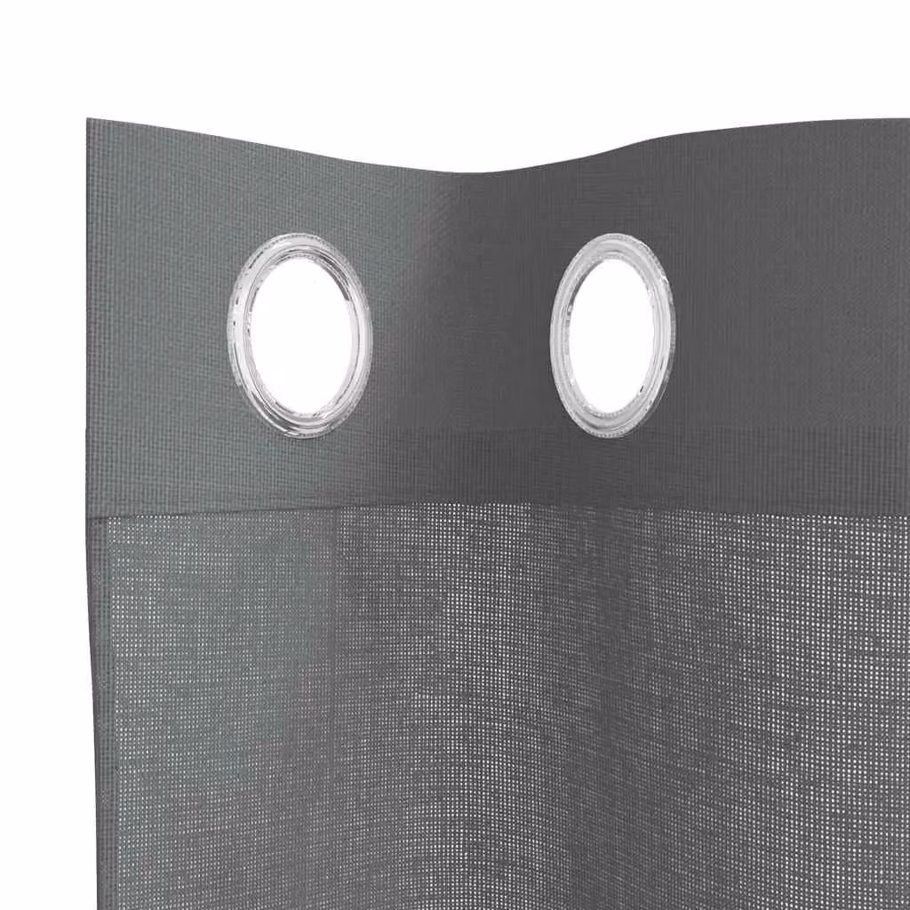 Berkfield Home Grey Voile Fabric Panel Curtains with Eyelets, 2 Pack, W: 140 cm, H: 245 cm – 4