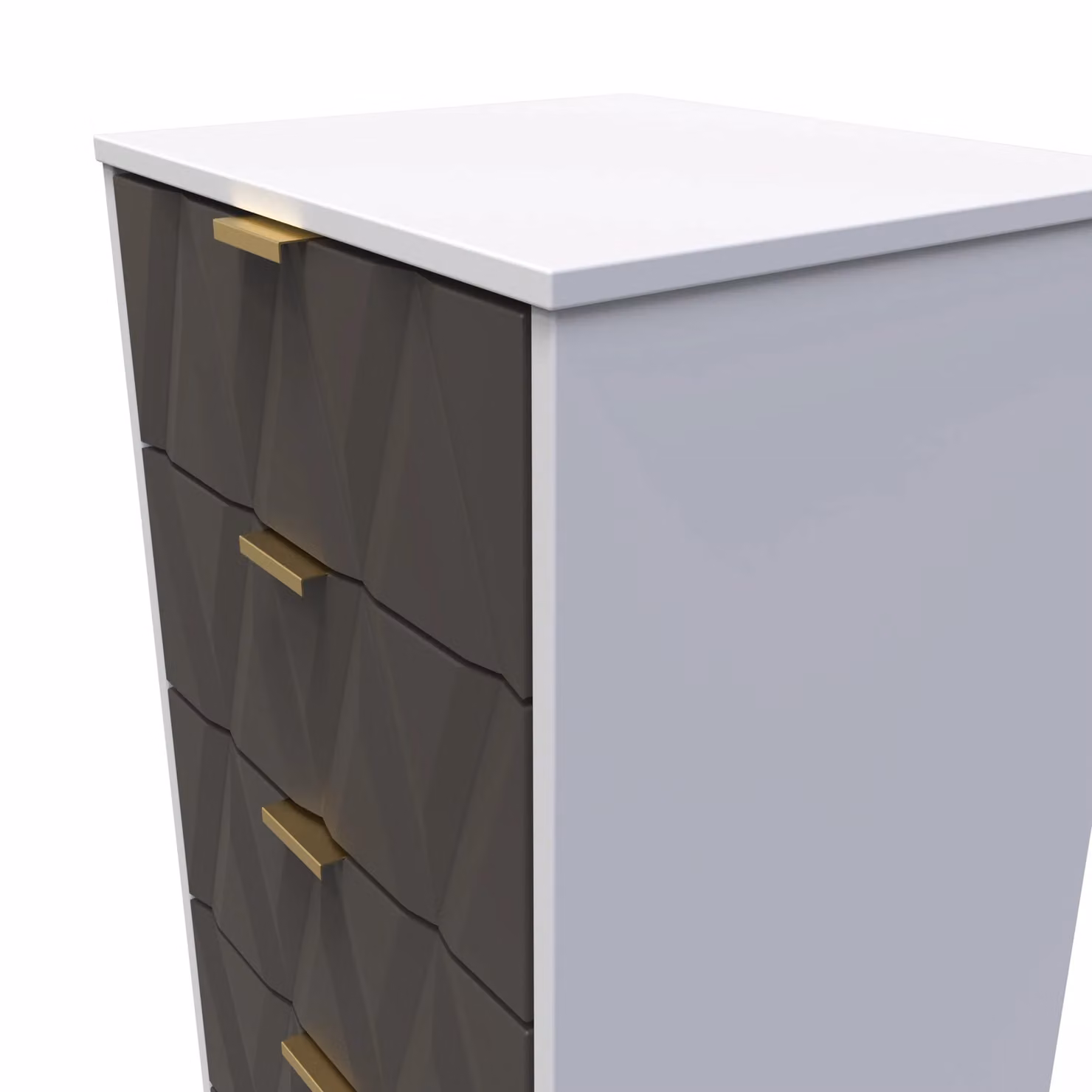 Ready Assembled 2 U Dallas 5 Drawer Tall Bedside in Dark Grey and Gold – 3