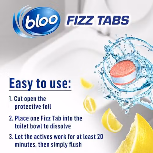 Bloo Power Fizz Anti-Limescale Deep Toilet Cleaning Tabs, Lemon, 8 x 22.5g – 4
