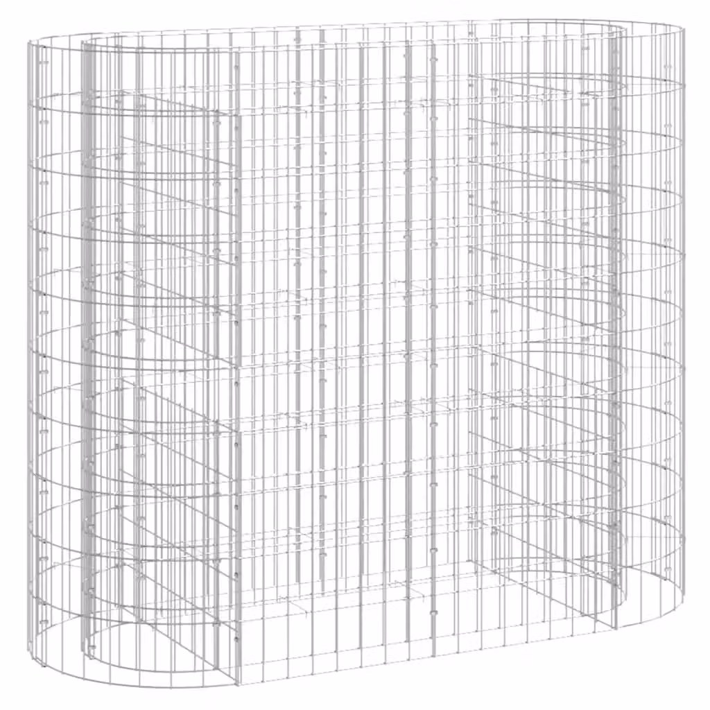 Berkfield Home Silver Galvanised Steel Stone Gabion Raised Bed, W/D/H: 120 x 50 x 100 cm – 2