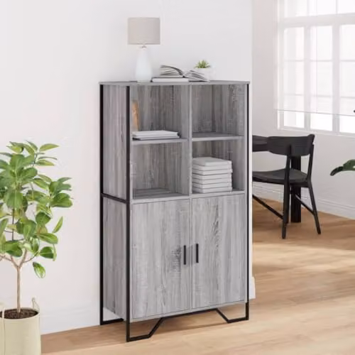 vidaXL Highboard in Grey, W/D/H: 79.5 x 35.5 x 137.5 cm – 2